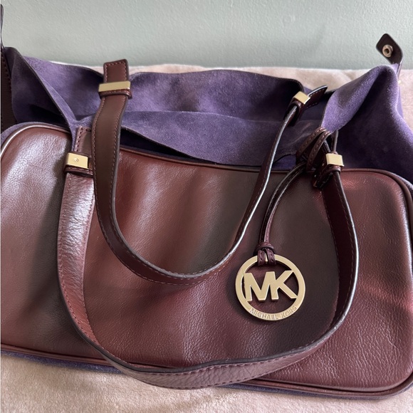 Michael Kors Rich Purple Suede Hobo Bag - Picture 9 of 10